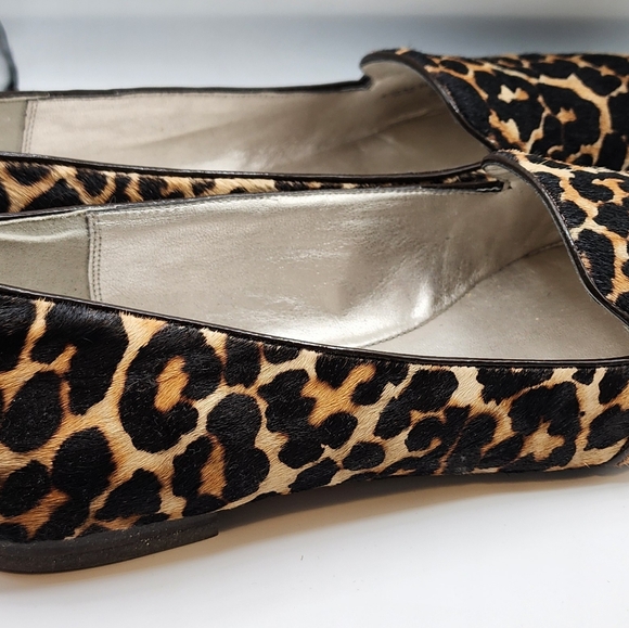 ⭐️NWT Authentic Coach Cambridge Leopard Print Calf Hair Flats Leather Size 10B - Picture 5 of 9